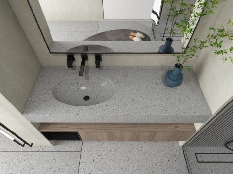MT002 Easy Clean Artificial Stone Terrazzo Basins for Living Room Bedroom