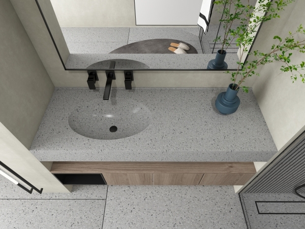 MT002 Easy Clean Artificial Stone Terrazzo Basins for Living Room Bedroom