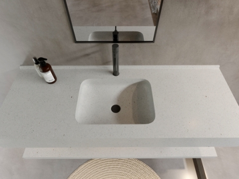MT003 Stone Integrated Basin Sink Terrazzo Basins Made by Molding