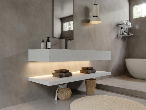 MT003 Stone Integrated Basin Sink Terrazzo Basins Made by Molding