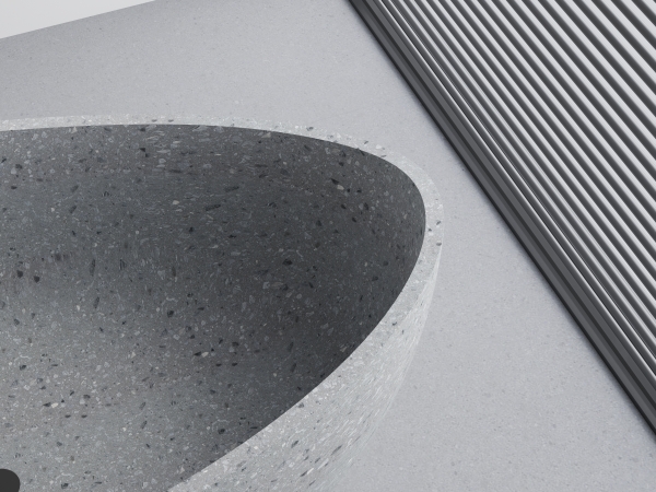 terrazzo stone bathtub