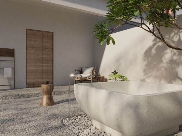 MY017 Bañeras de terrazo con base de cemento impermeable y productos de baño de piedra