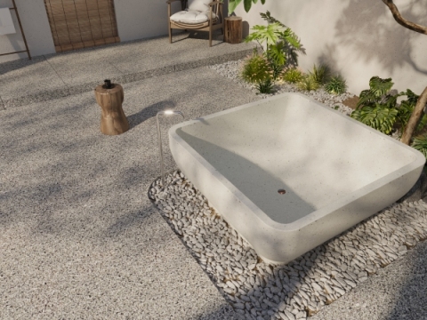 MY017 Bañeras de terrazo con base de cemento impermeable y productos de baño de piedra