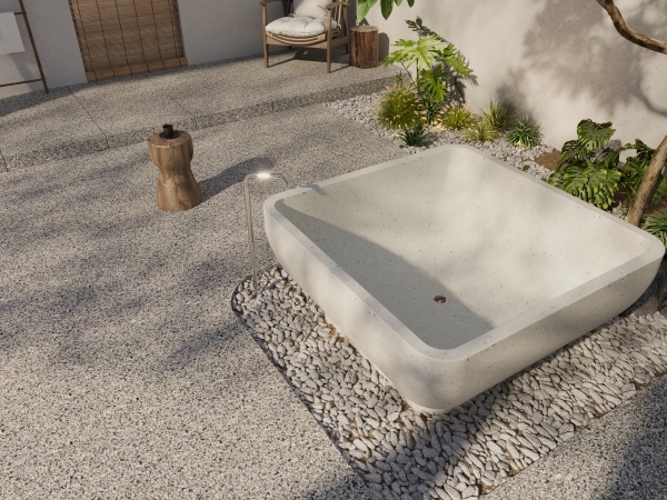 MY017 Bañeras de terrazo con base de cemento impermeable y productos de baño de piedra