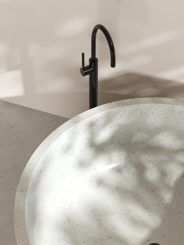 MY014 Round Shape Bathtubs Stone Terrazzo Bathtub for Home Use