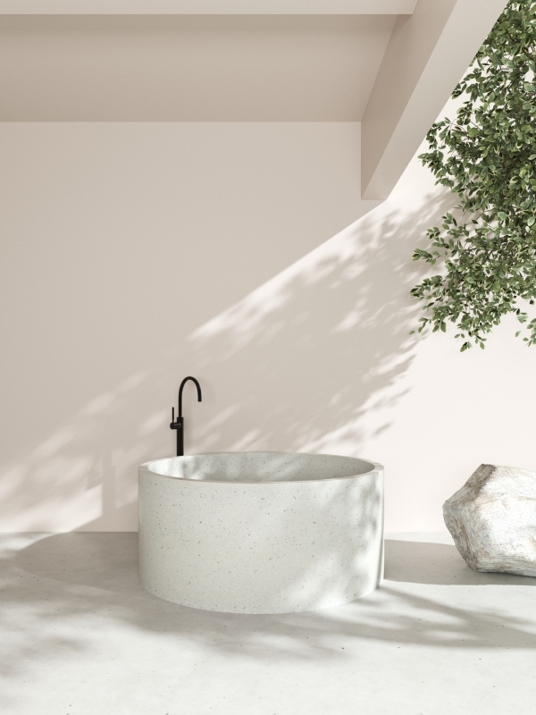 MY014 Round Shape Bathtubs Stone Terrazzo Bathtub for Home Use