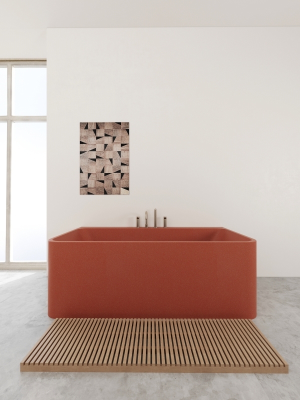 MY004 Cement Base Terrazzo Stone Bathtubs 1600*800*600MM Bathtubs