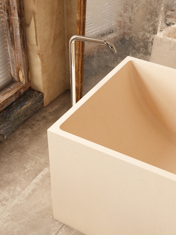 MY005 1600MM Bathtubs for Villa Cement Base Terrazzo Bathtubs
