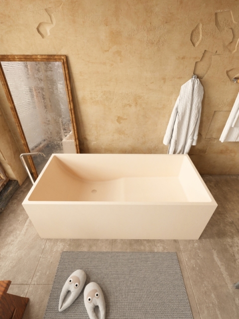 MY005 1600MM Bathtubs for Villa Cement Base Terrazzo Bathtubs