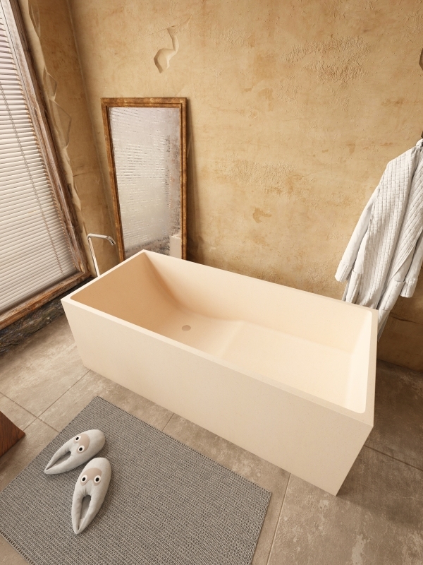 MY005 1600MM Bathtubs for Villa Cement Base Terrazzo Bathtubs
