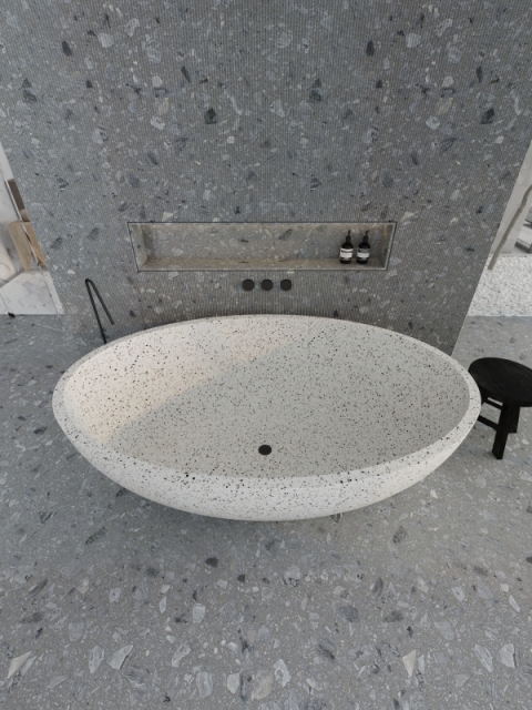 Banheira MY001 em terrazzo de pedra artificial para decoração de interiores.