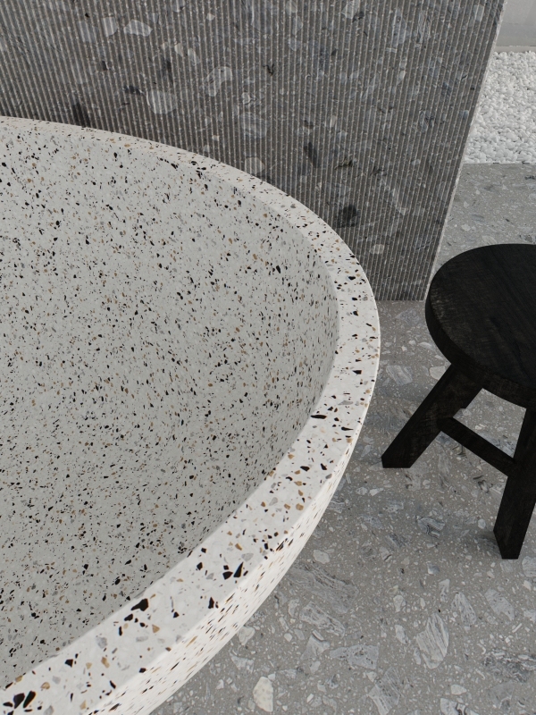 Banheira MY001 em terrazzo de pedra artificial para decoração de interiores.