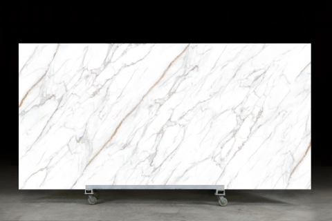 YS3D-032 Luxury 3D Printed Quartz Full Body Calacatta Quartz Stone Slab