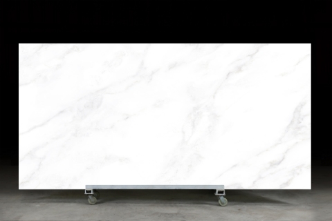 YS3D-038 Dalles de quartz blanc poli imprimées en 3D, 3200 mm et 3600 mm