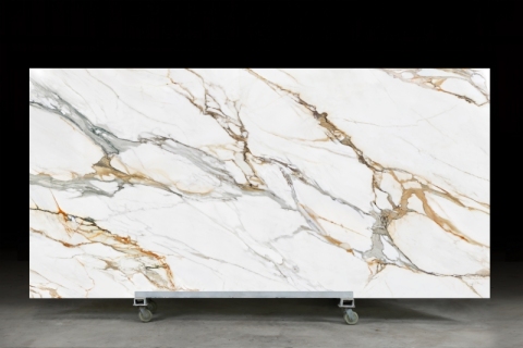 YS3D-046 Printed Quartz Artificial Stone 3D Quartz Calacatta Big Slabs