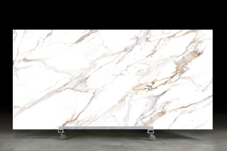 YS3D-050 White Quartz Slabs 3D Quartz Engineered Stone Finished Products Customization