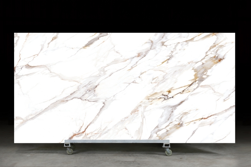 YS3D-050 White Quartz Slabs 3D Quartz Engineered Stone Finished Products Customization