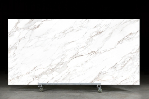 YS3D-051 White Calacatta Engineered Quartz Slabs 3D Printed Quartz