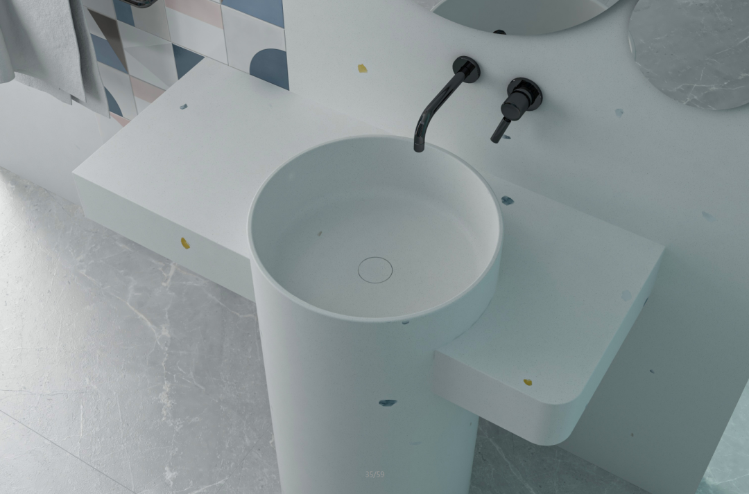 MOOS Terrazzo New Freestanding Terrazzo Washbasin