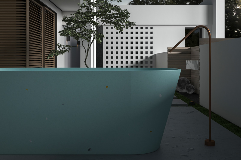 Villa Project Cozy Stylish Terrazzo Bathtub
