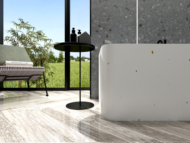 Rectangle Terrazzo Stone Composite Bathtub