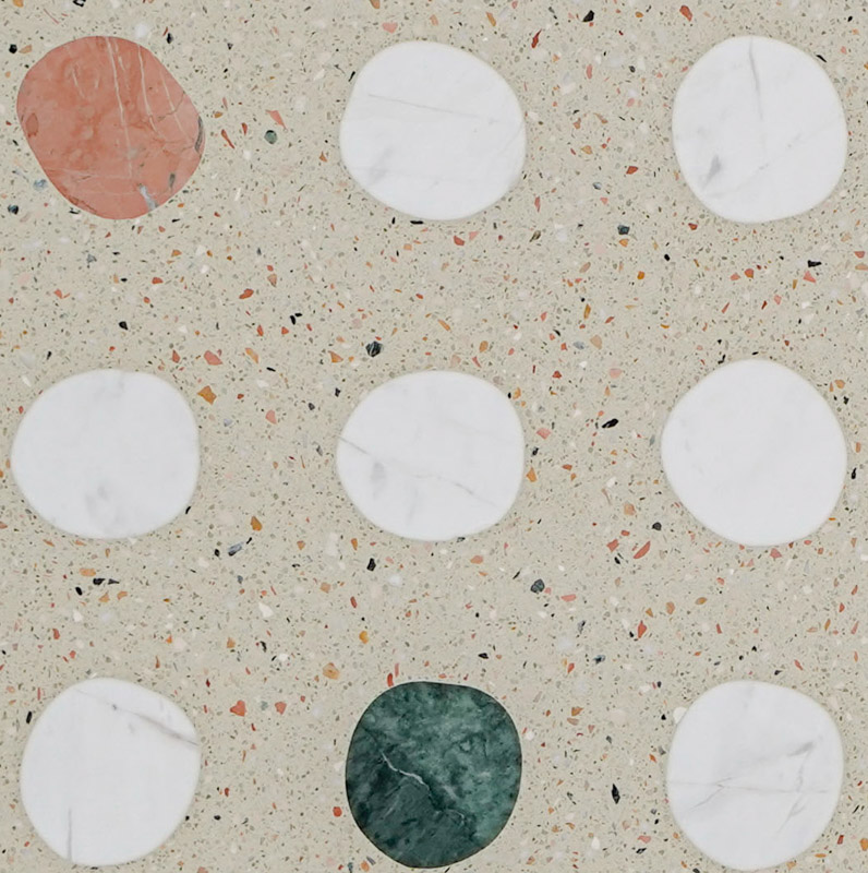 Beige Art Terrazzo Oval Marble Chips Residential Decor