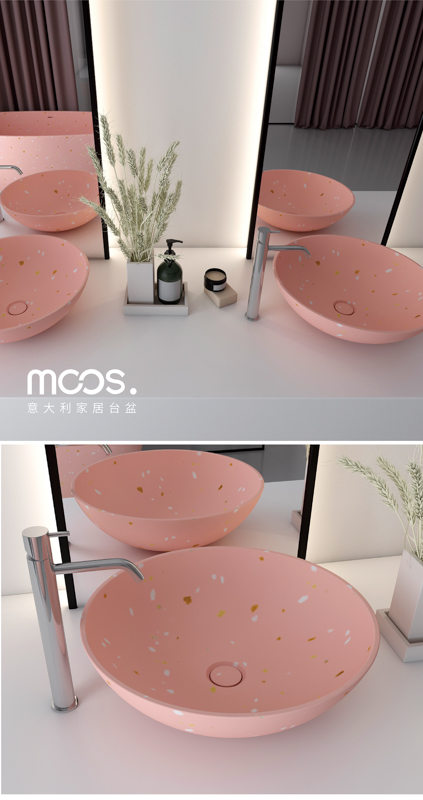 Simple Style Particle Terrazzo Basin