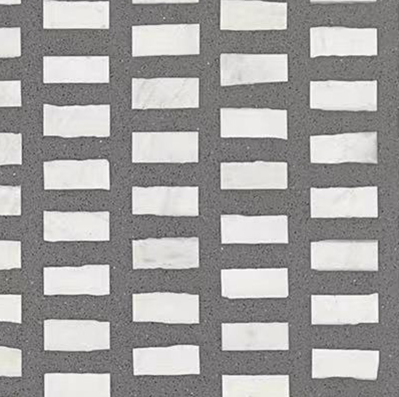 Grey Rectangle Art Terrazzo Floor Tiles