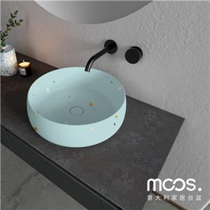 Expositor de Bacia Simples Terrazzo Redondo Branco