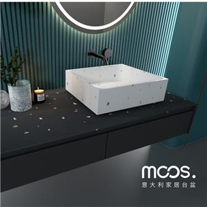 Freistehendes Terrazzo-Waschbecken Moos