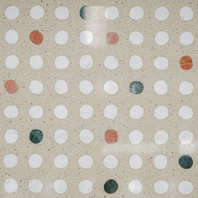 Beige Art Terrazzo Oval Marble Chips Residential Decor