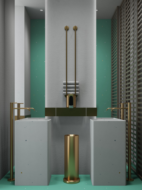Polished Terrazzo Pedestal Basin Custom Sink