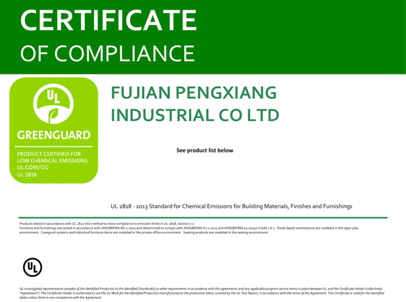 Green Guard Gold Certification