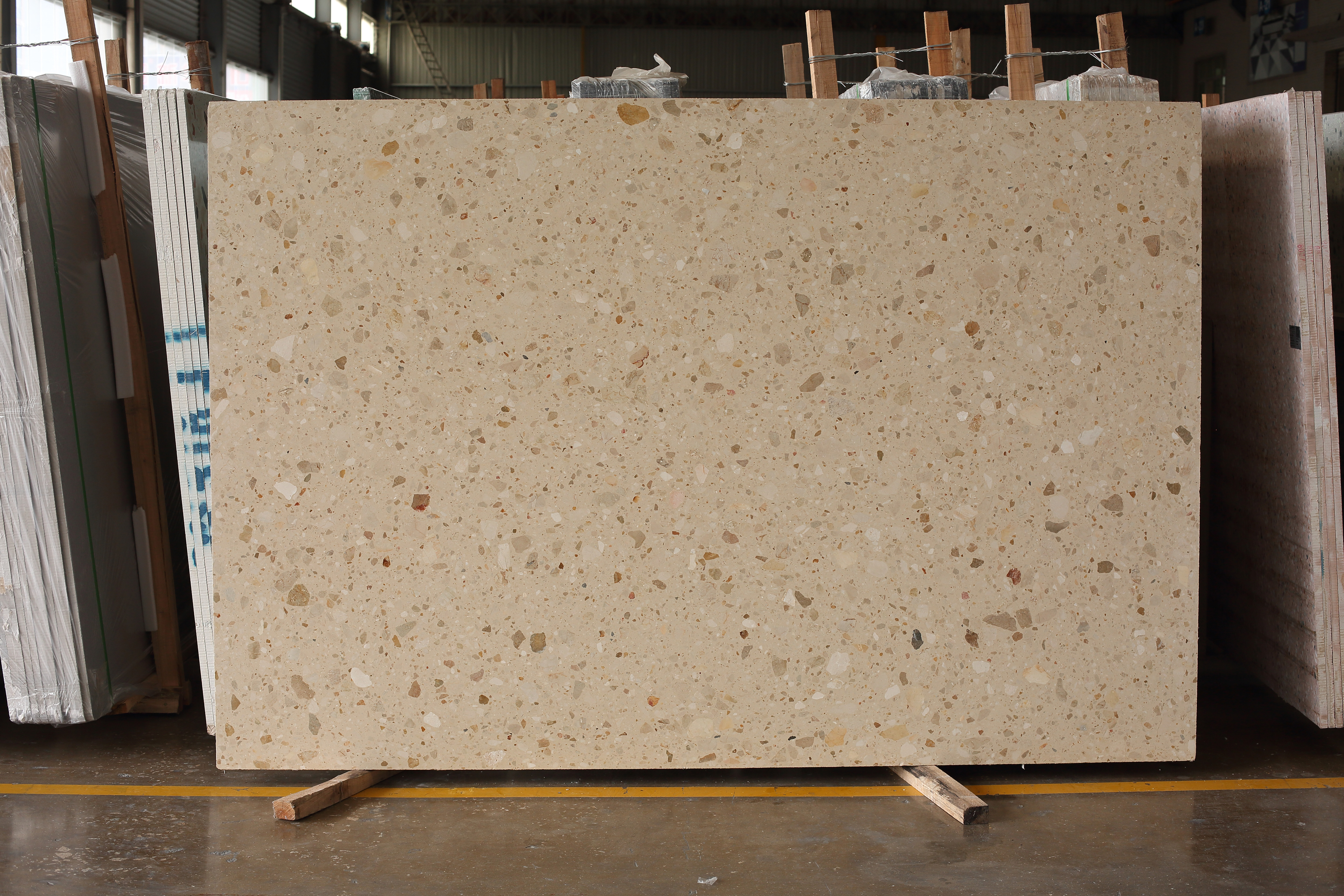 Large Particle Beige Terrazzo Residential Decoration