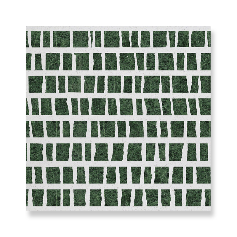 Irregular Green Chips Art Terrazzo Strip Shape Lobby