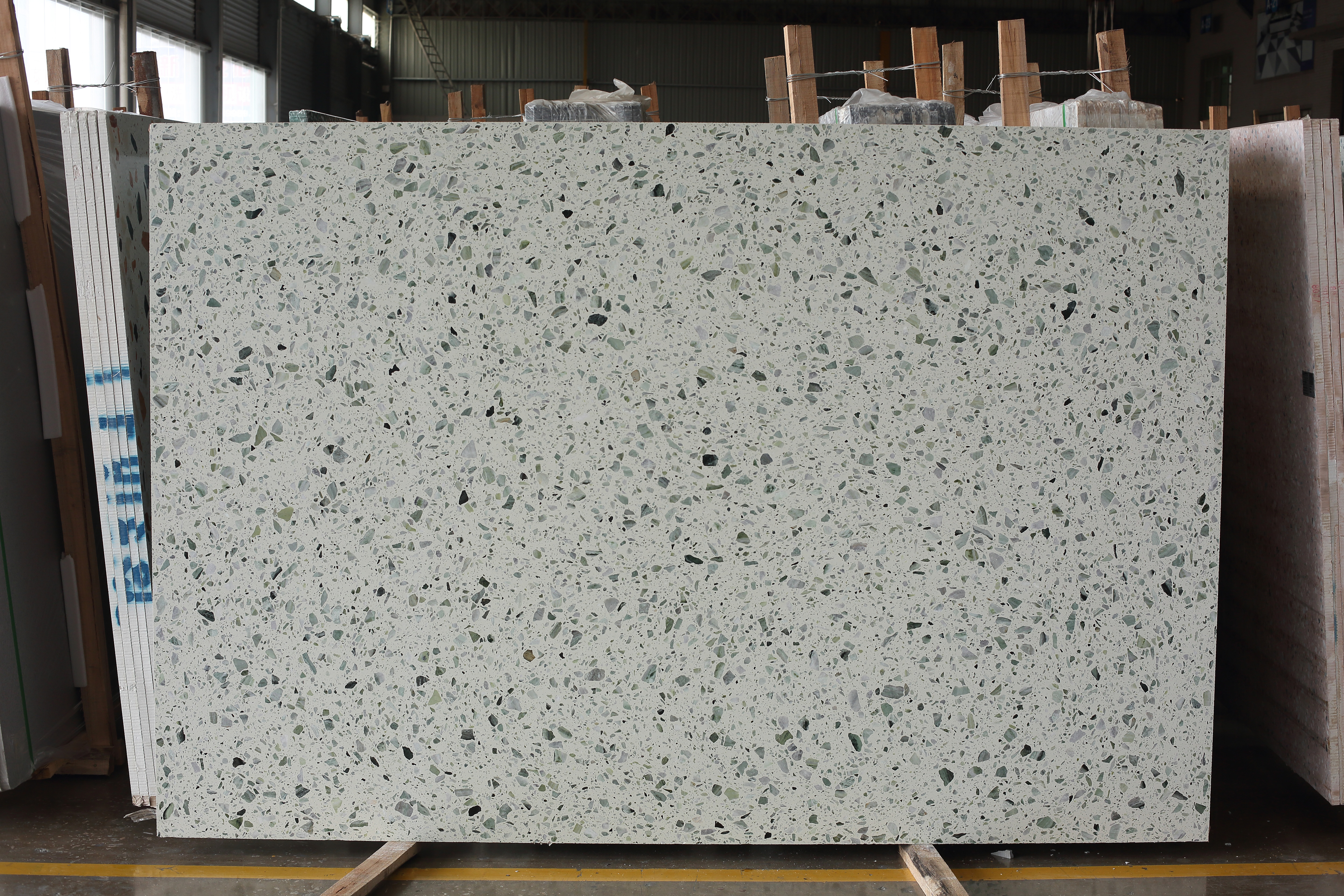 Green Particles Terrazzo for Shop Decoration
