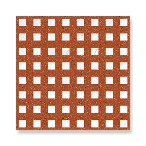 Parede de fundo laranja com mosaico de arte de quartzo quadrado branco