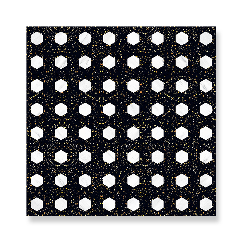 Китай Черный смешанный цвет с белыми кусочками кварца Хэксегон
 Искусство
 Терраццо
, производитель
