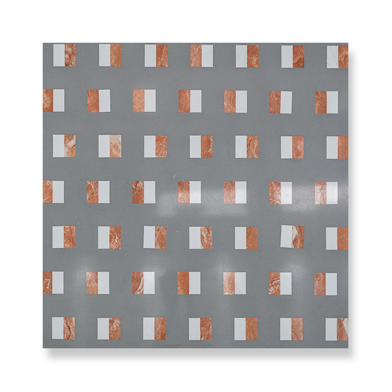 Aschenbecher aus grauem Kunst-Terrazzo mit verschmelzenden Farben
