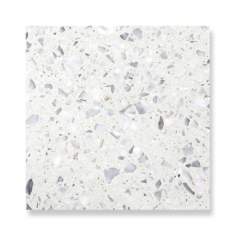 Tendance terrazzo à particules moyennes blanches