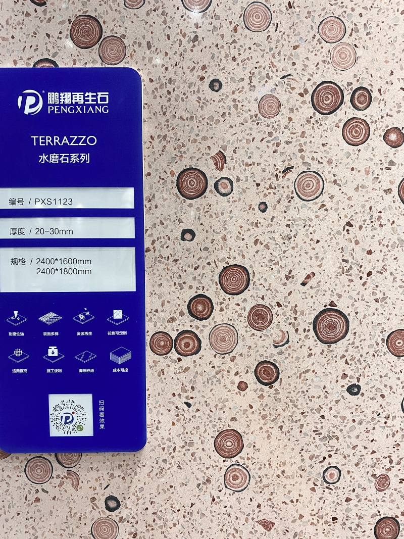 PXS1123 Latest Pink Terrazzo with Circle Stone Aggregates for Flooring