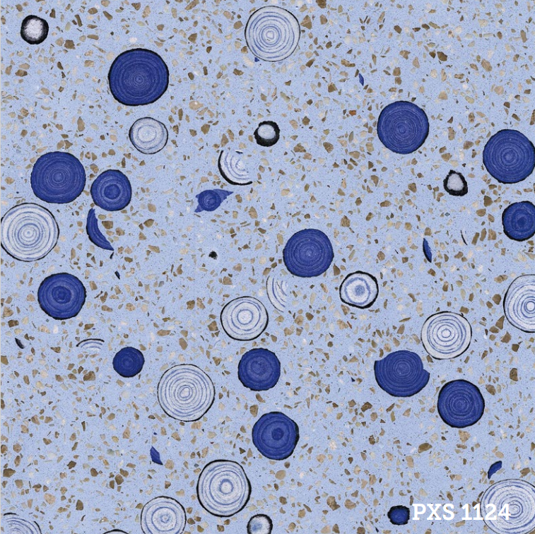 PXS1124 Blue Terrazzo Inorganic Terrazzo Exterior Wall and Flooring Tiles