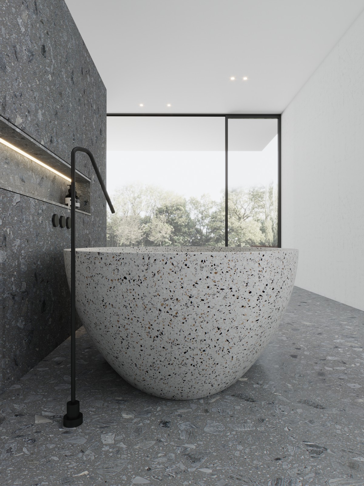 MY001 terrazzo bathtub