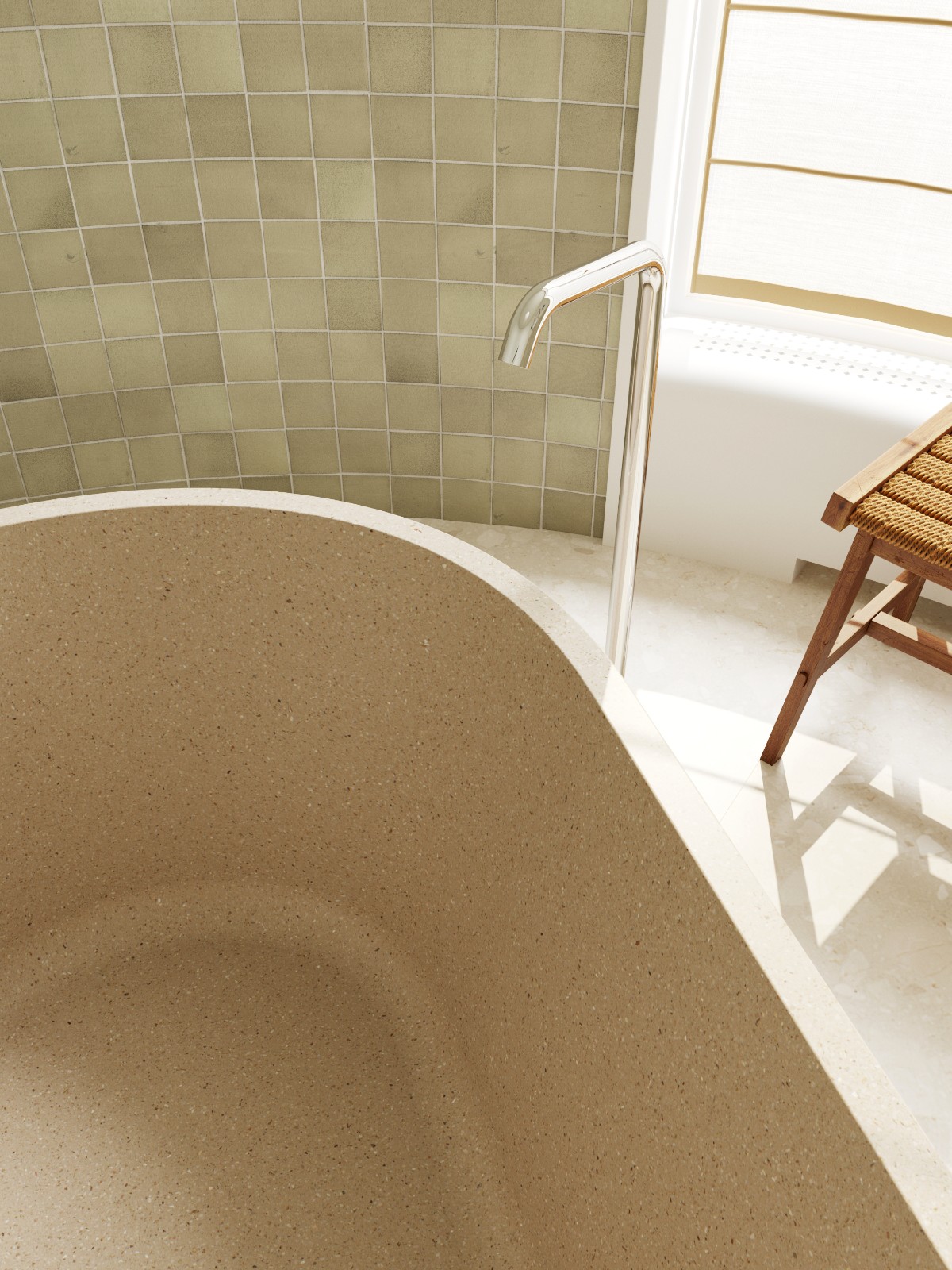 carving terrazzo bathtub