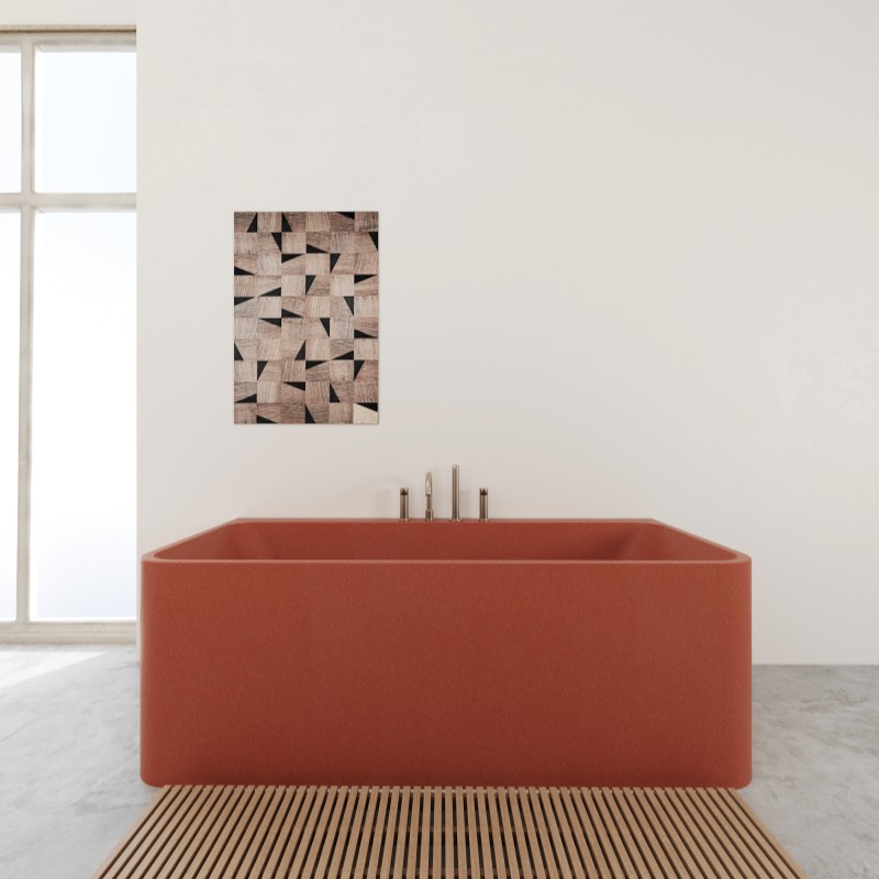 MY004 Rectangle Terrazzo Stone Composite Bathtub