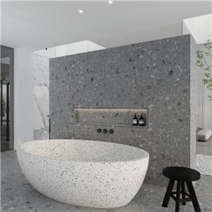 MY001 White Terrazzo Home Design Freestanding Bathtub