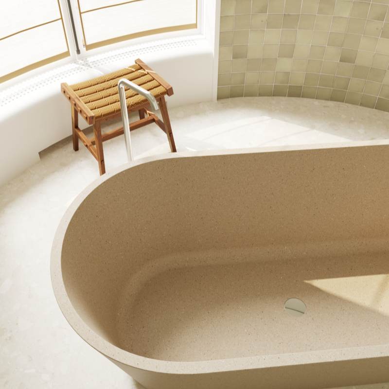 MY006 Villa Project Cozy Stylish Terrazzo Bathtub