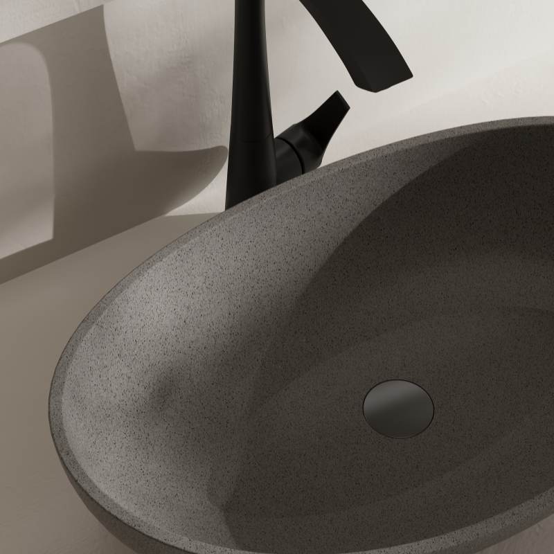 MX017 Oval Terrazzo Bathroom Sink