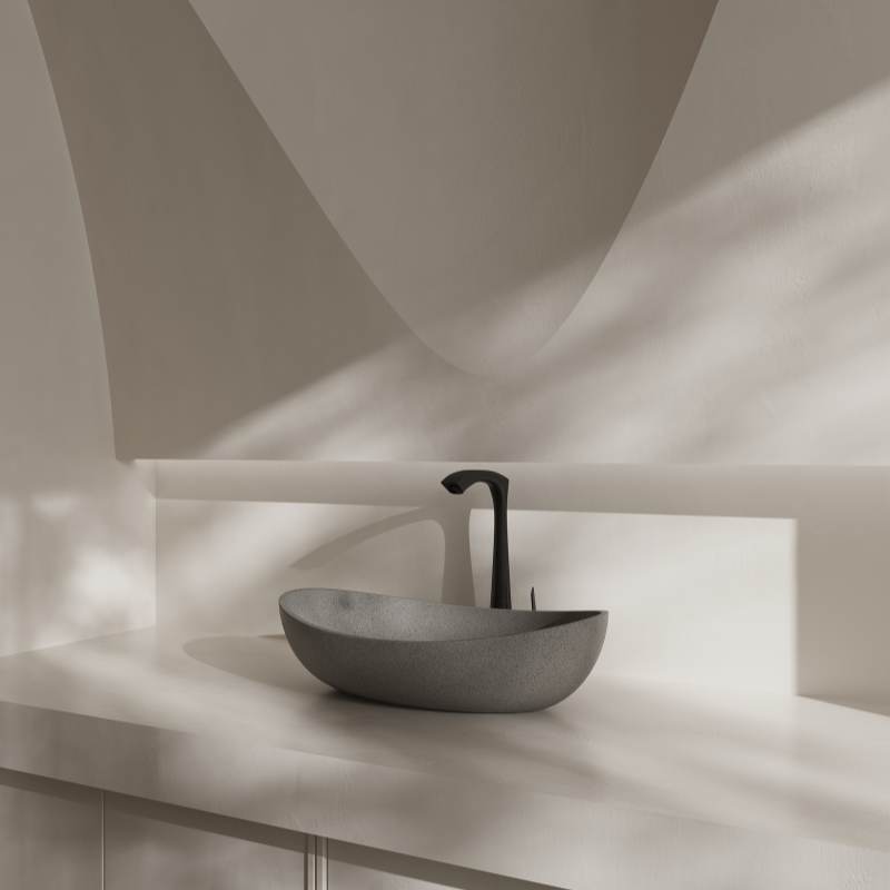 MX017 Oval Terrazzo Bathroom Sink