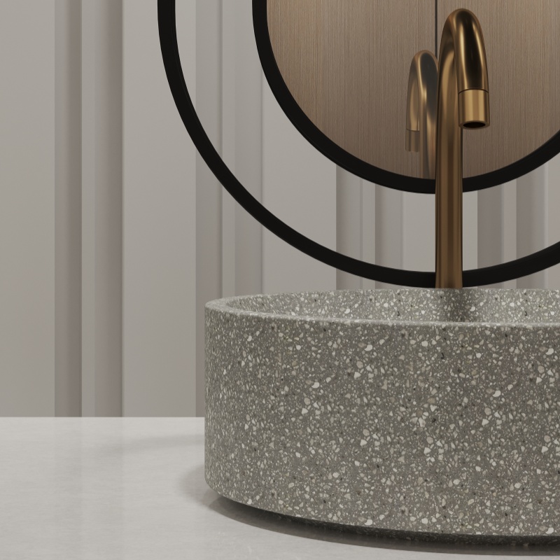 MX005 Blue Terrazzo Table Top Sink Basin